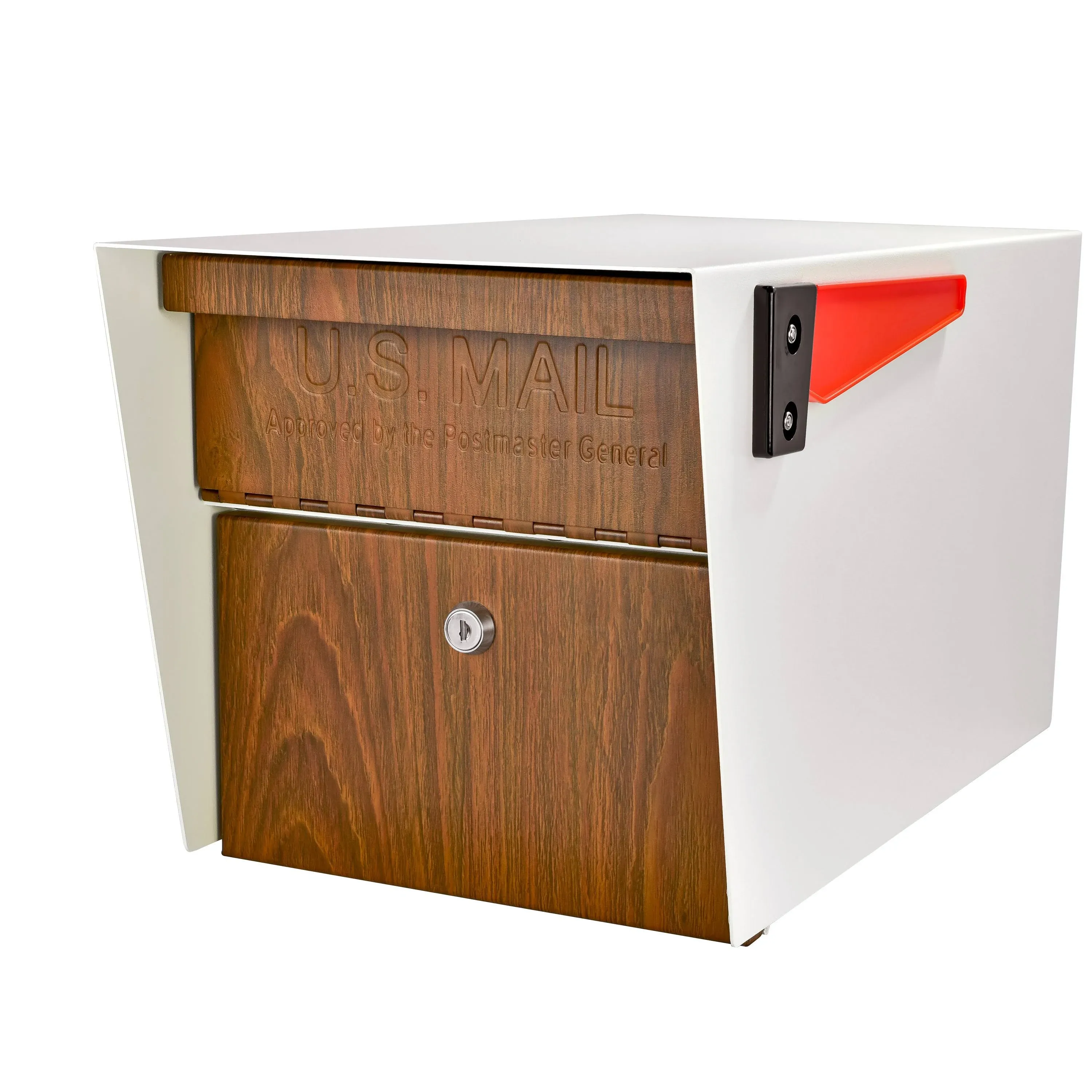 Mail Boss 7520 Mail Manager Locking Mailbox, White Wood Grain