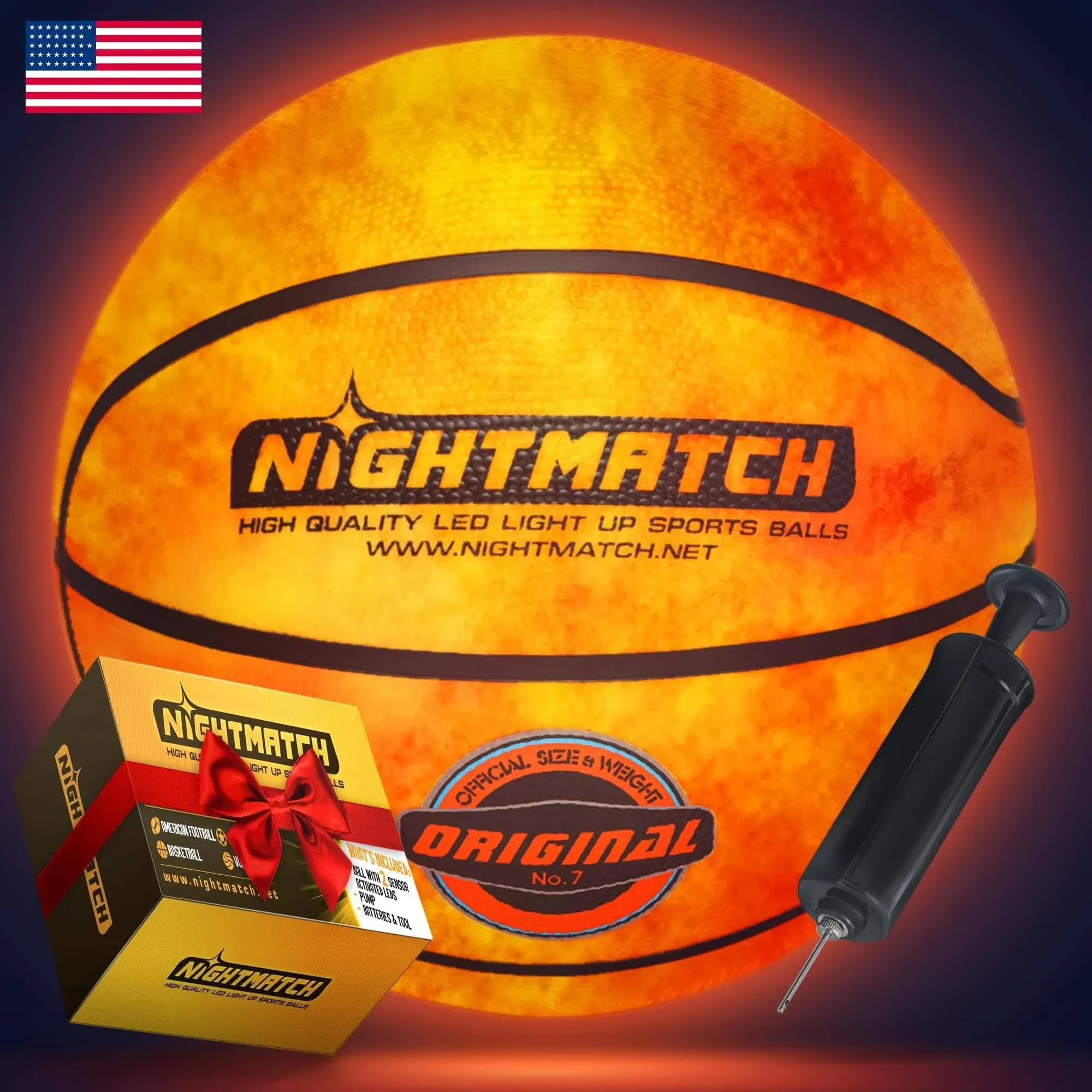 NIGHTMATCH Premium LED Light Up Basketball - Perfect Glow in The Dark Basketball ...