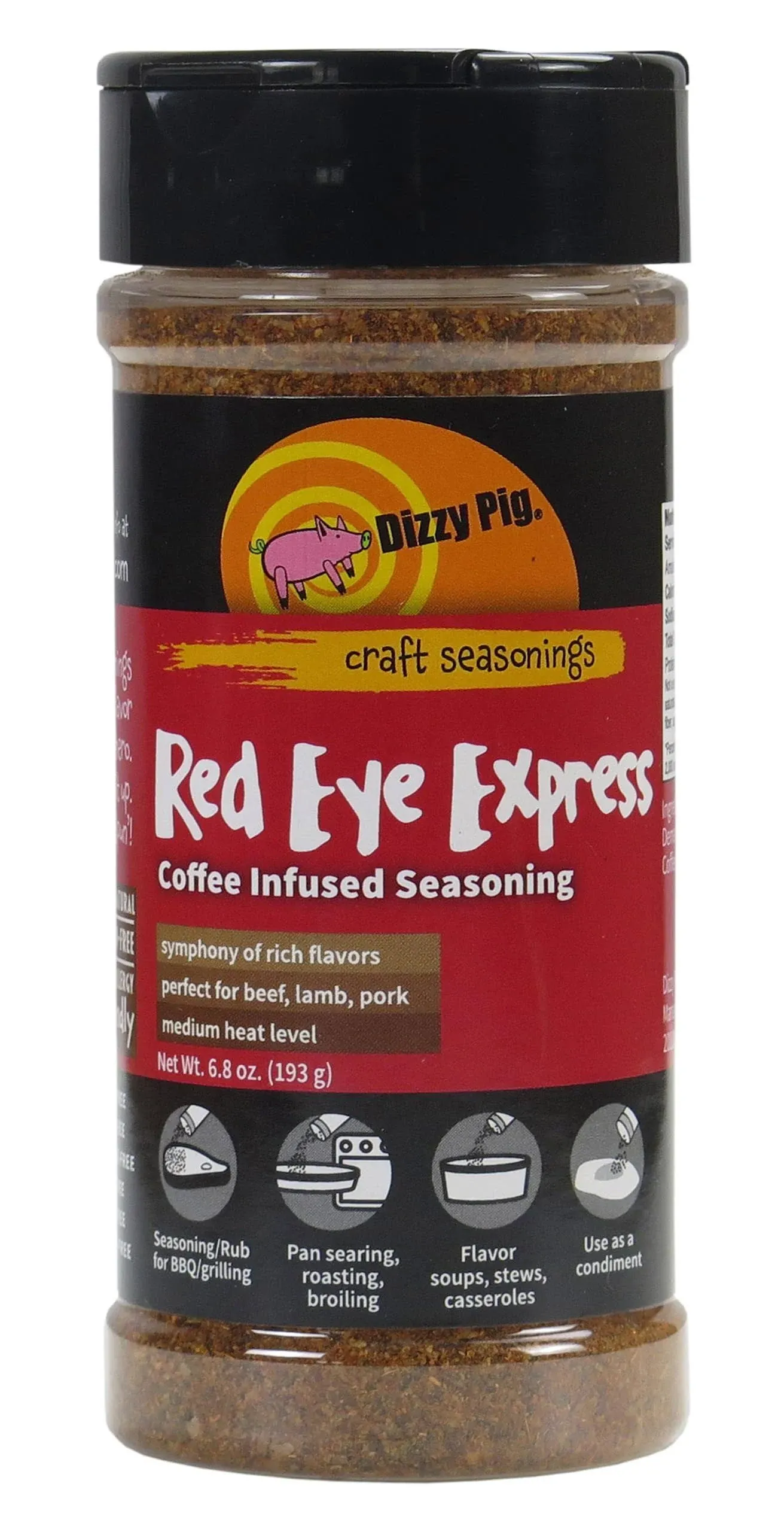 DIZZY PIG Bbq Sauce Red Eye Exp Coffee Inf, 6.8 OZ