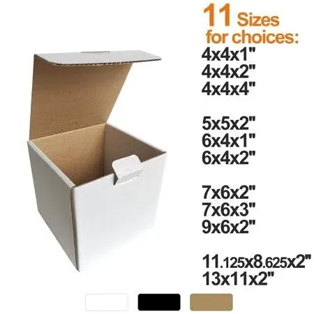 CH-BOX 50 Pack 4X4X4&#039;&#039; Small Shipping Boxes, Corrugated Cardboard Mailers for Bu