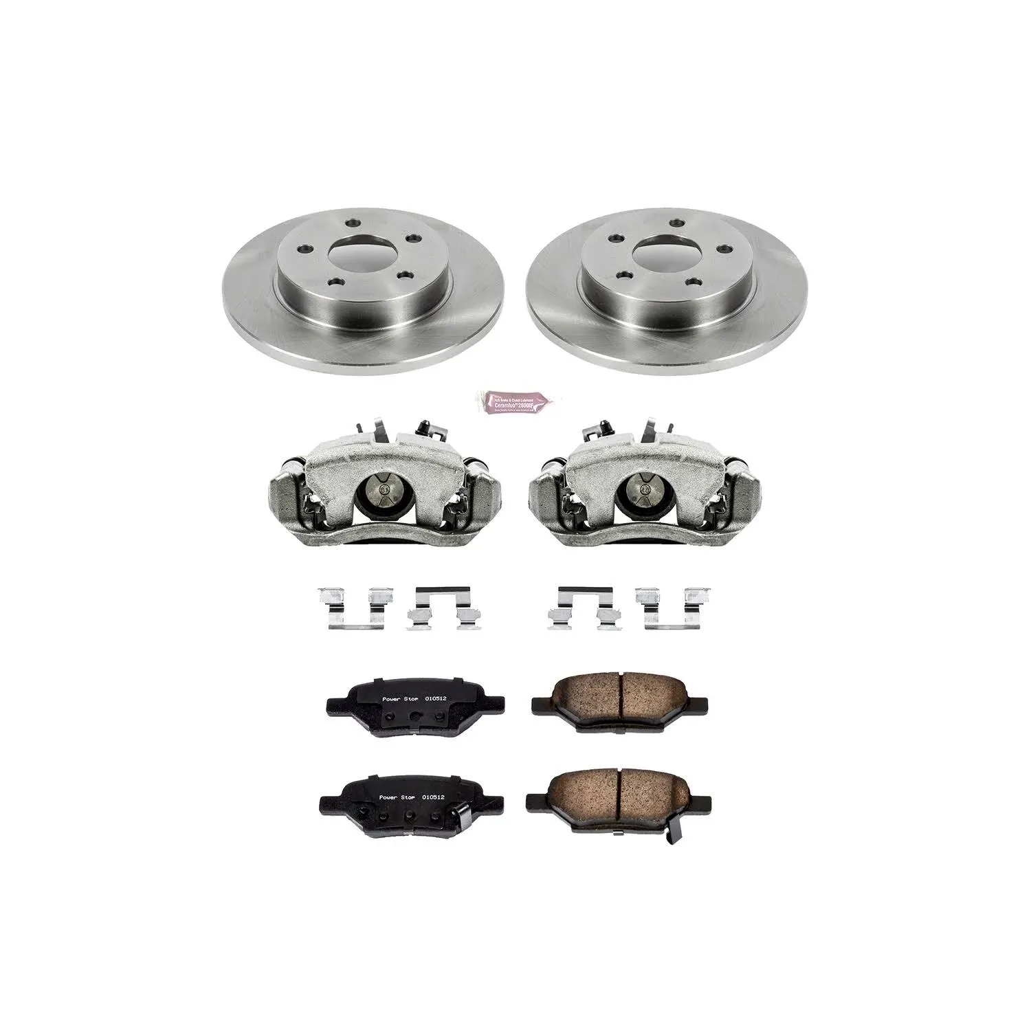 POWERSTOP KOE1616 Rear Autospecialty Replacement Brake Kit with Brake Rotors and Ceramic Brake Pads For Chevy Cobalt HHR Malibu | Pontiac G5 G6 | Saturn Aura Ion [Application Specific]