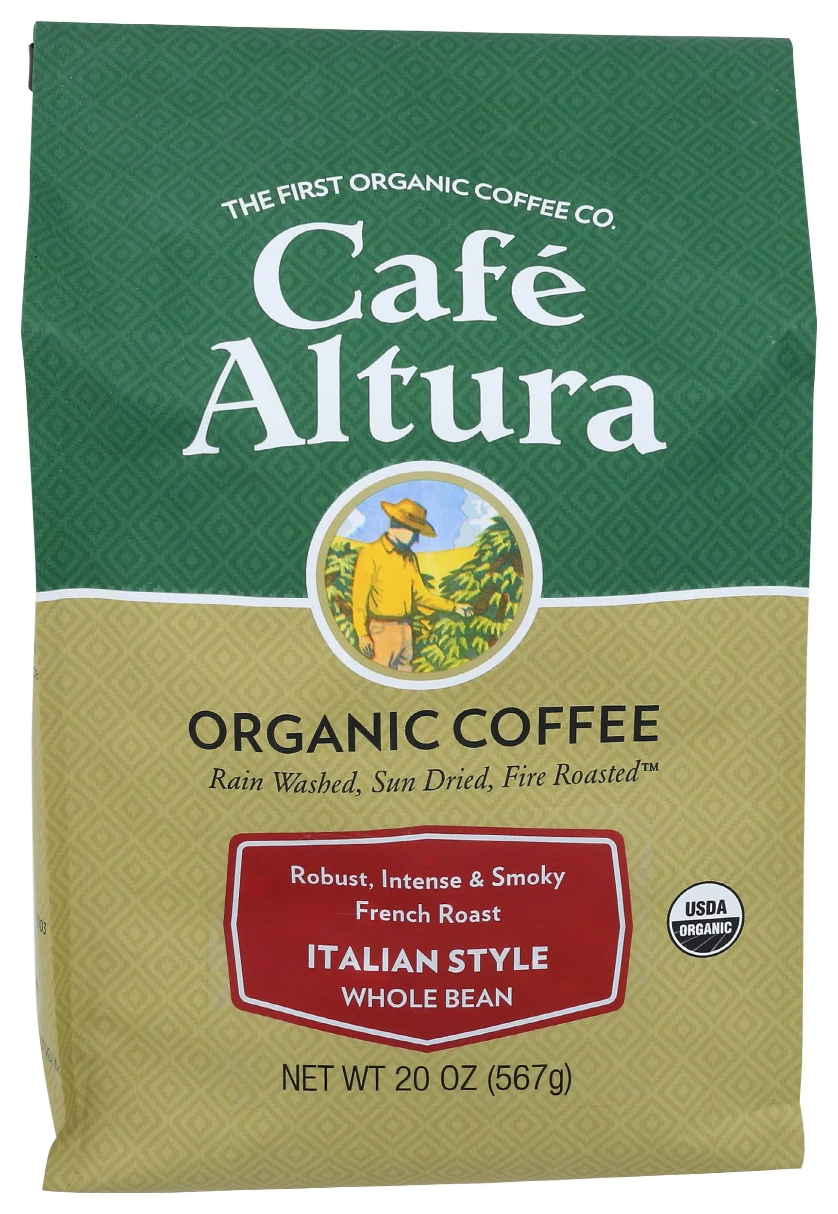 Cafe Altura Organic Whole Bean Coffee, Italian Style - 1.25 oz bag