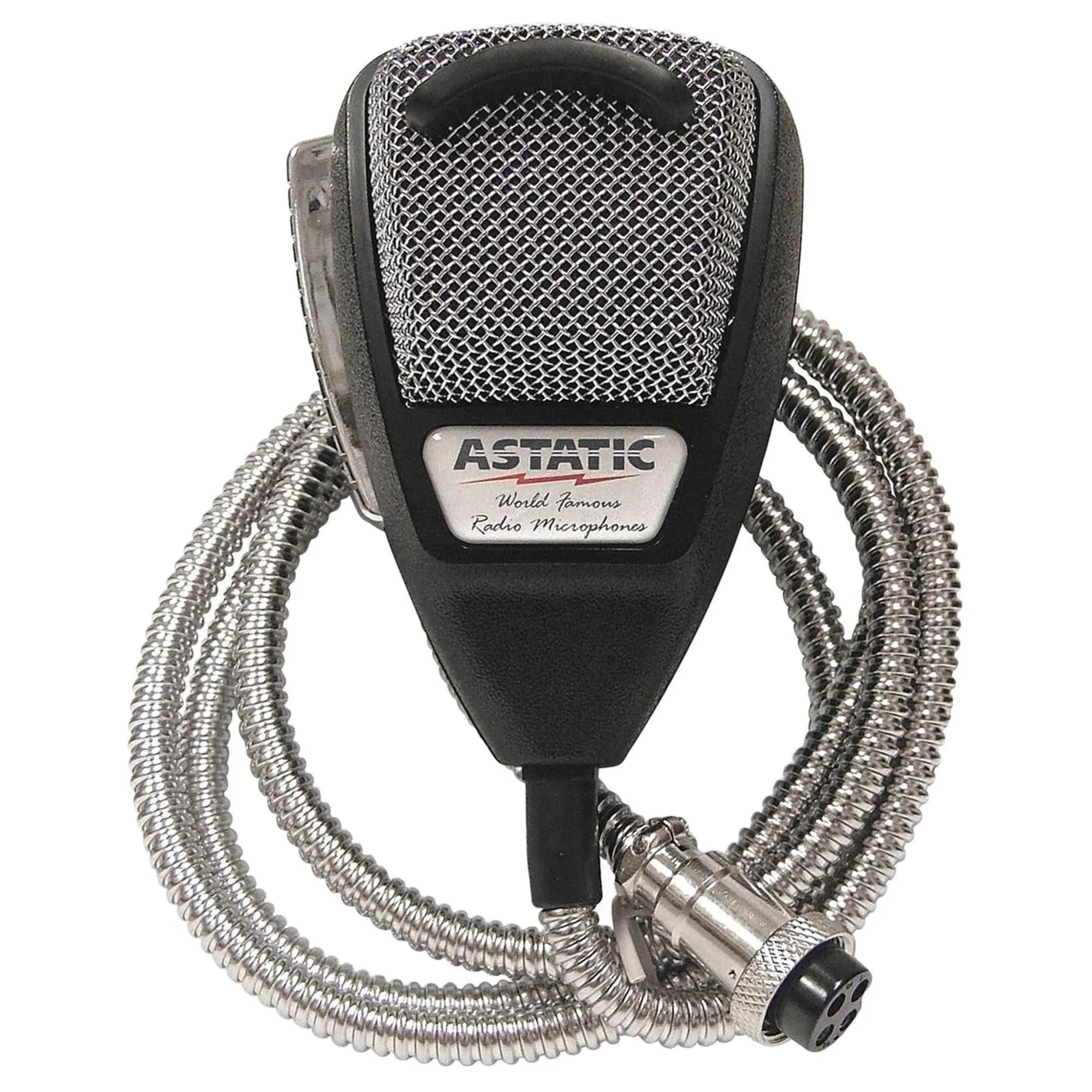 Astatic (302-10001SE) 636LSE 4-Pin Noise Canceling CB Microphone,XLR, Silver