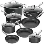 GreenLife Artisan Healthy Ceramic Nonstick, 12 Piece Cookware Pots and Pans Set, Stainless Steel Handle, PFAS-Free, Dishwasher Safe, Oven Safe, Yellow