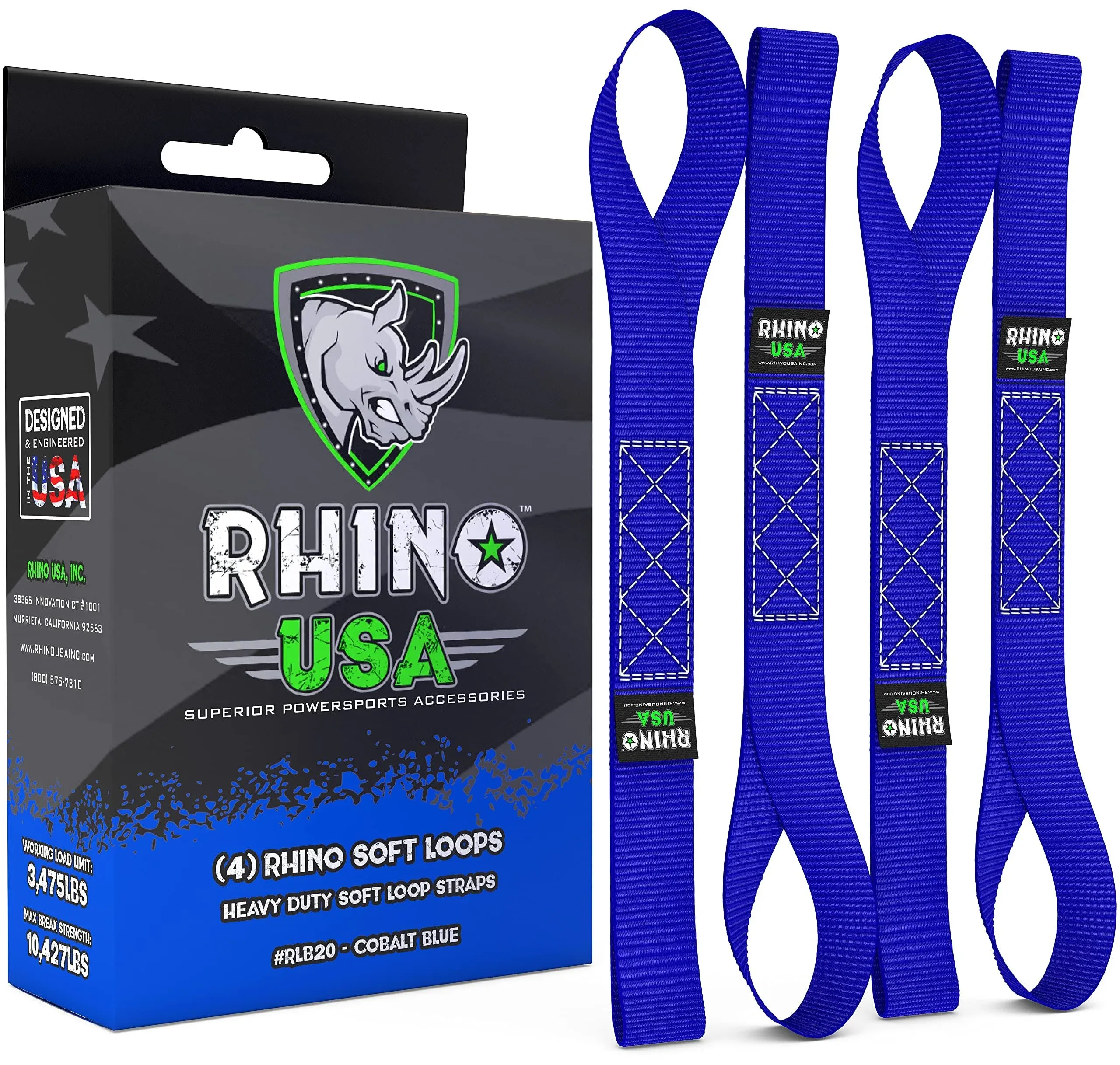 Rhino USA Soft Loop Motorcycle Tie-Down Straps