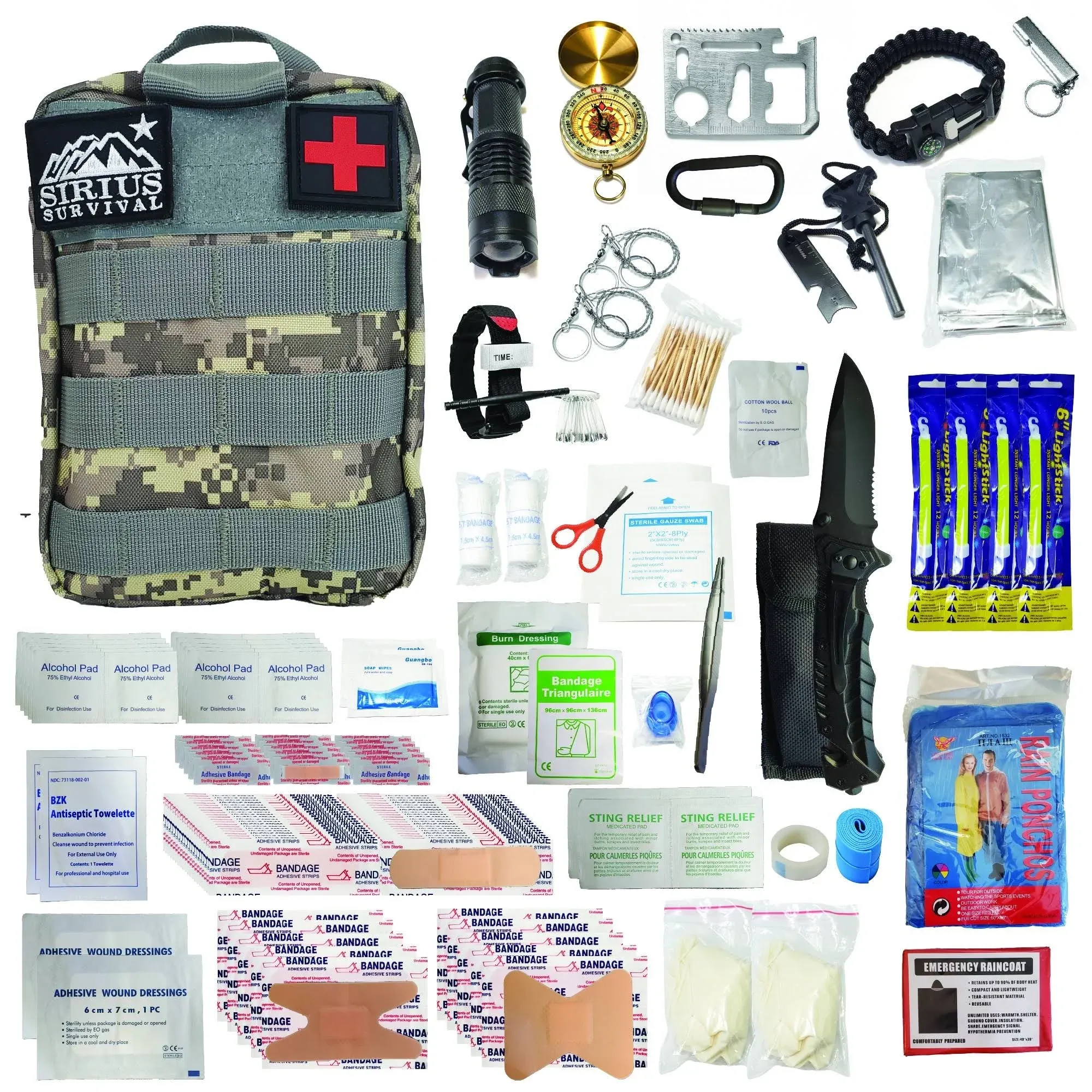 Sirius Premium 250 Piece Molle Survival & First Aid Kit