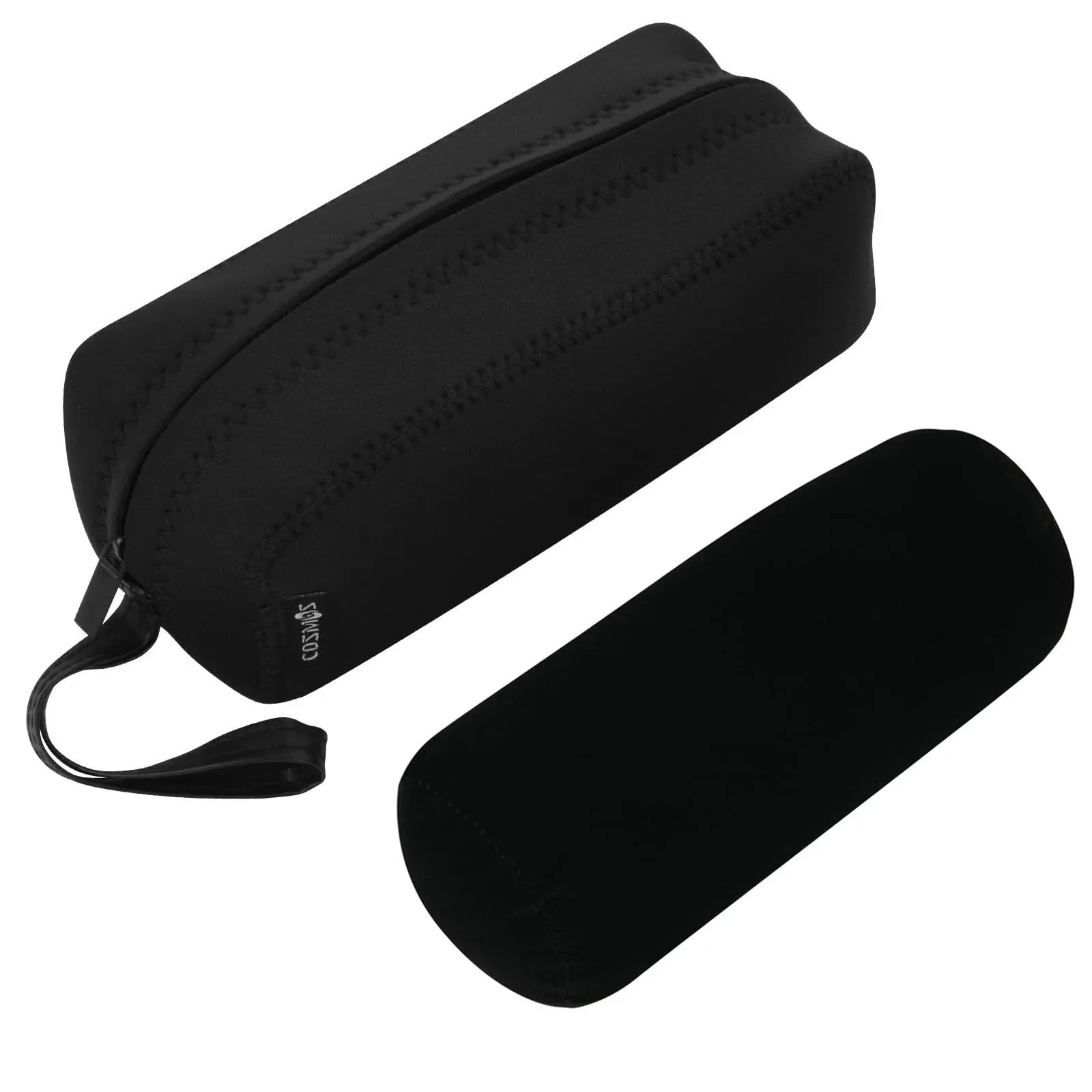 Cosmos Black Color Neoprene Watch and Bracelet Travel Storage Roll Bag with Black Removable Tube Velvet holder