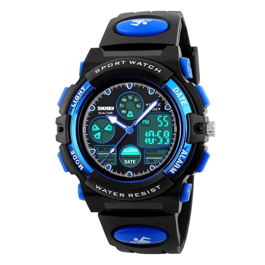 Eyotto Kids Sports Watch Waterproof Boys Multi-Function Analogue Digital Wristwatch LED Alarm Stopwatch