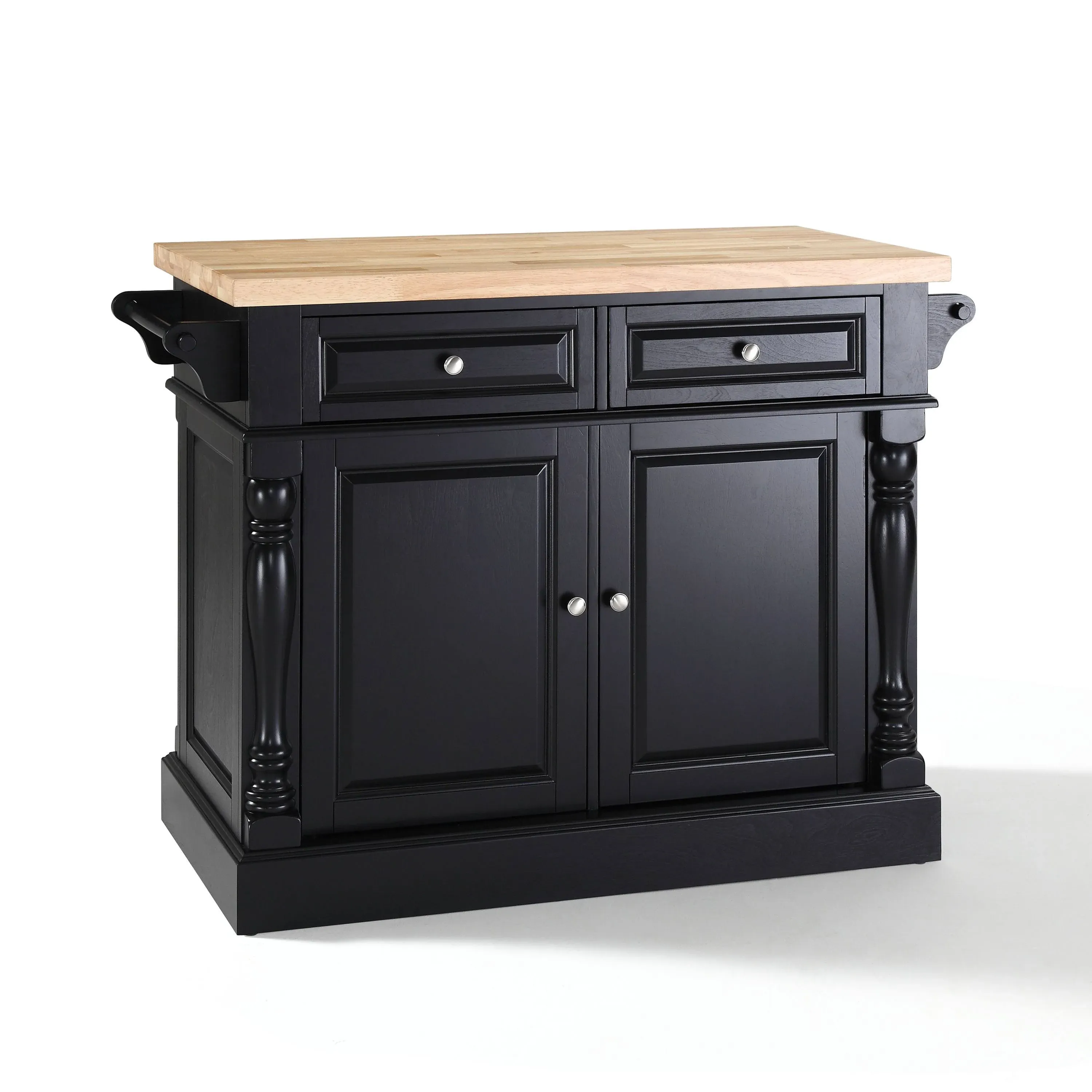 Oxford Butcher Block Kitchen Island Black - Crosley