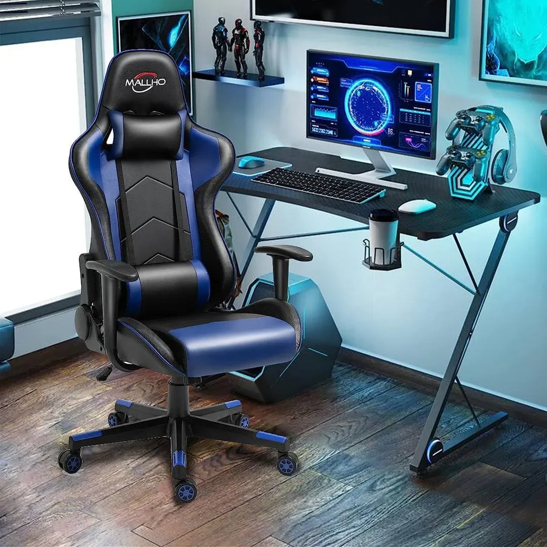 Polar Aurora Gaming Chair Racing Style High-Back PU Leather Office Chair Computer ...