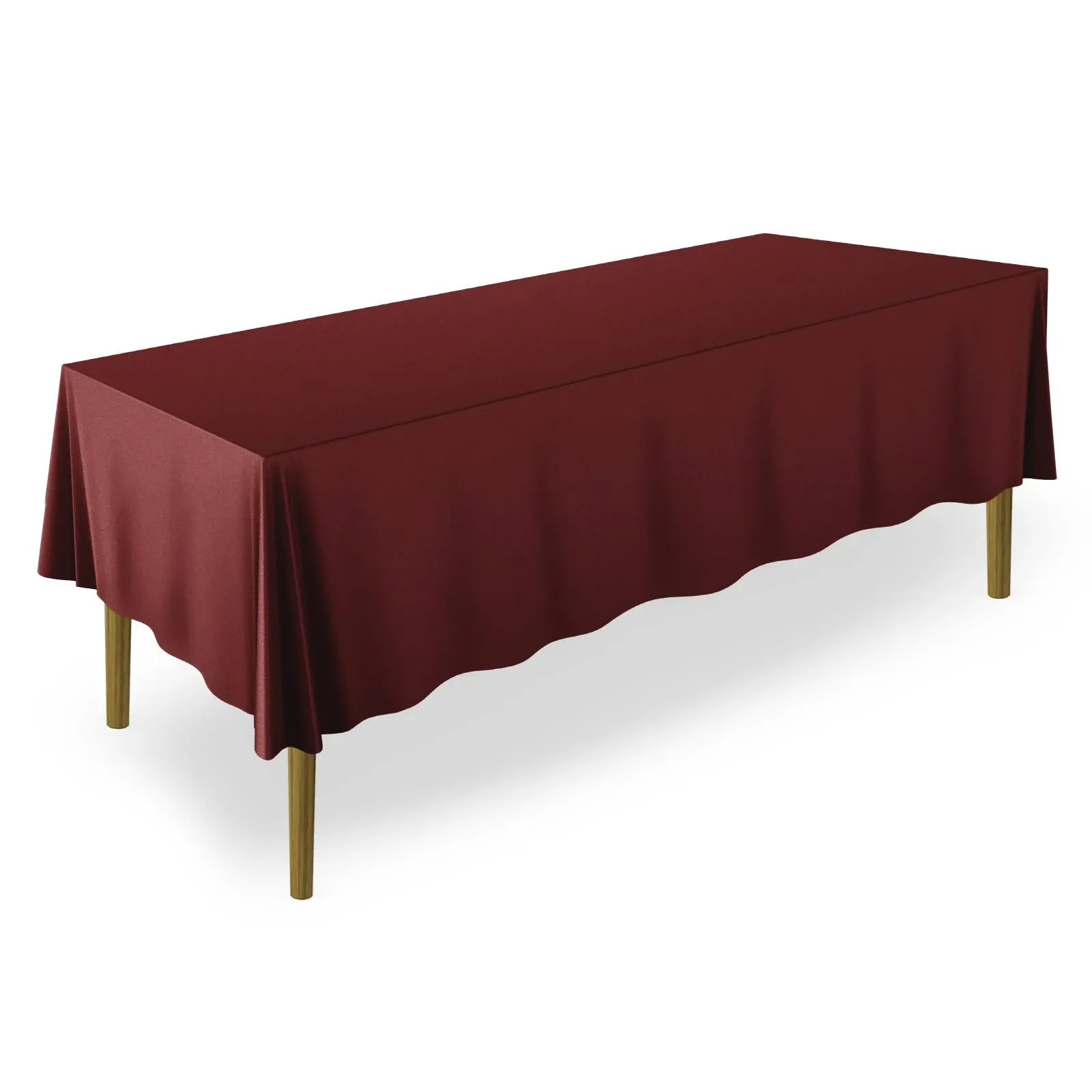 70&#034; x 120&#034; Rectangular Polyester Fabric Tablecloths for Wedding - Burgundy