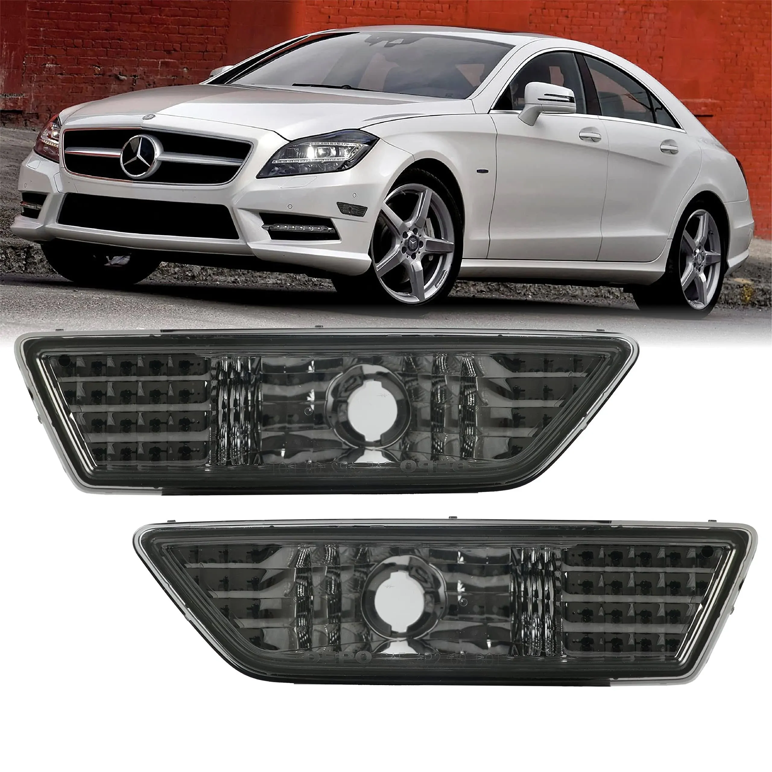 USR Depo 12-14 W218 CLS-Class Crystal Smoke Bumper Side Marker Lights Assembly ...