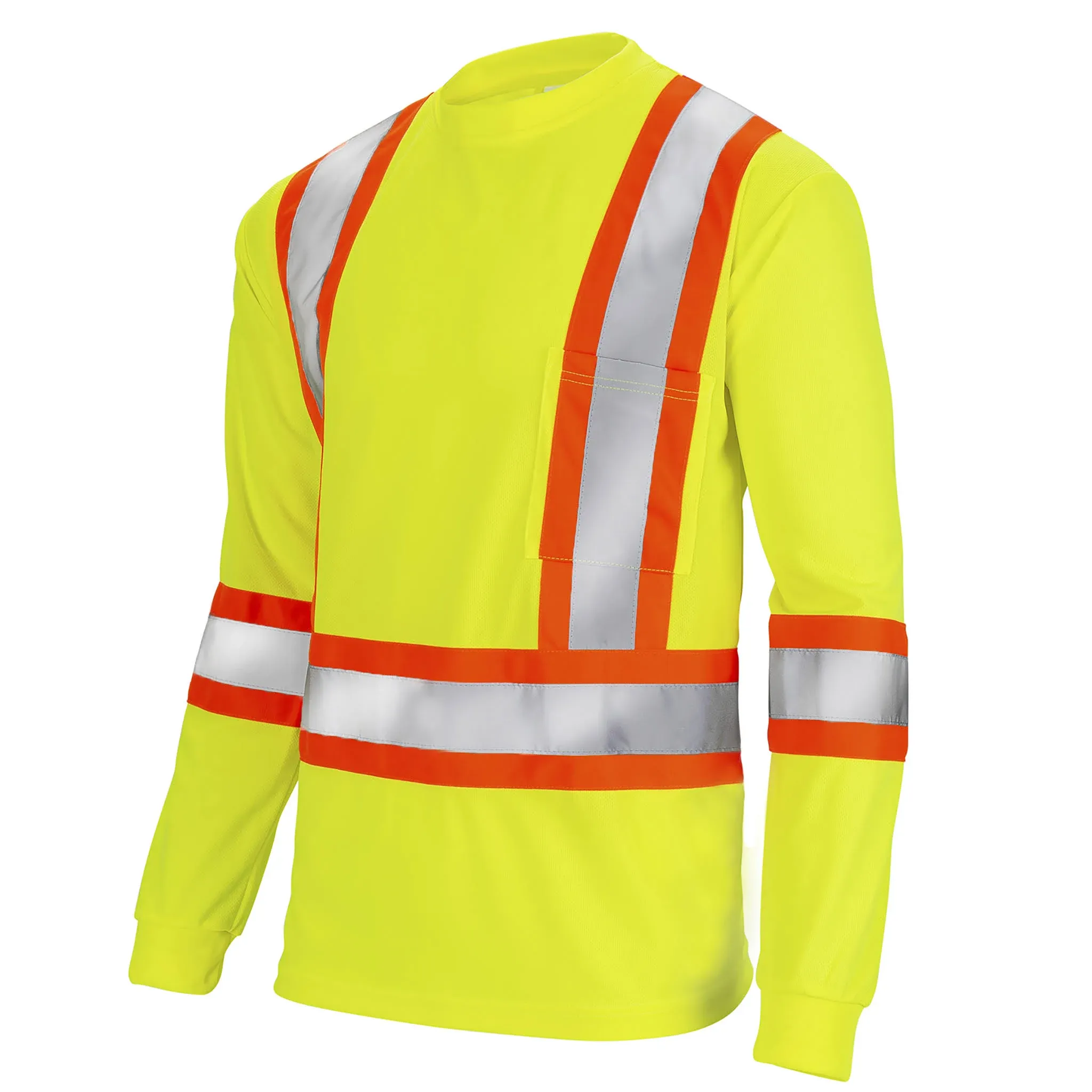 JORESTECH Hi-Vis Long Sleeve Safety Shirt, Two-Toned, Csa/ansi Class 2 (Yellow, 2XL)