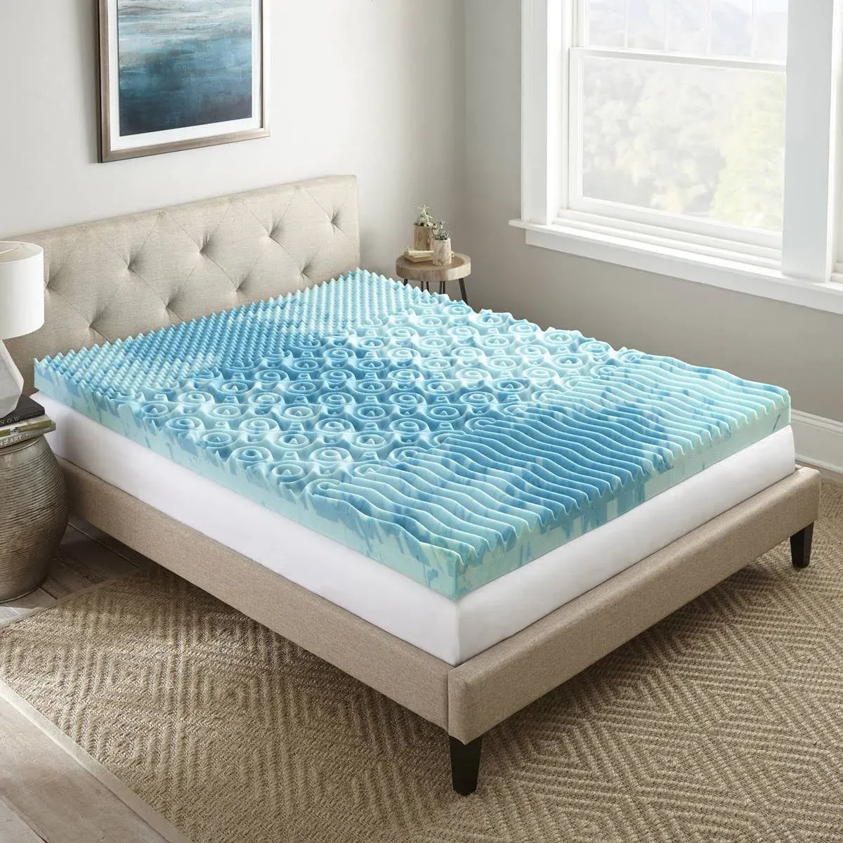 Full Size 4" Gel Lux Memory Foam Mattress Topper: Contouring Comfort, Pressure ...