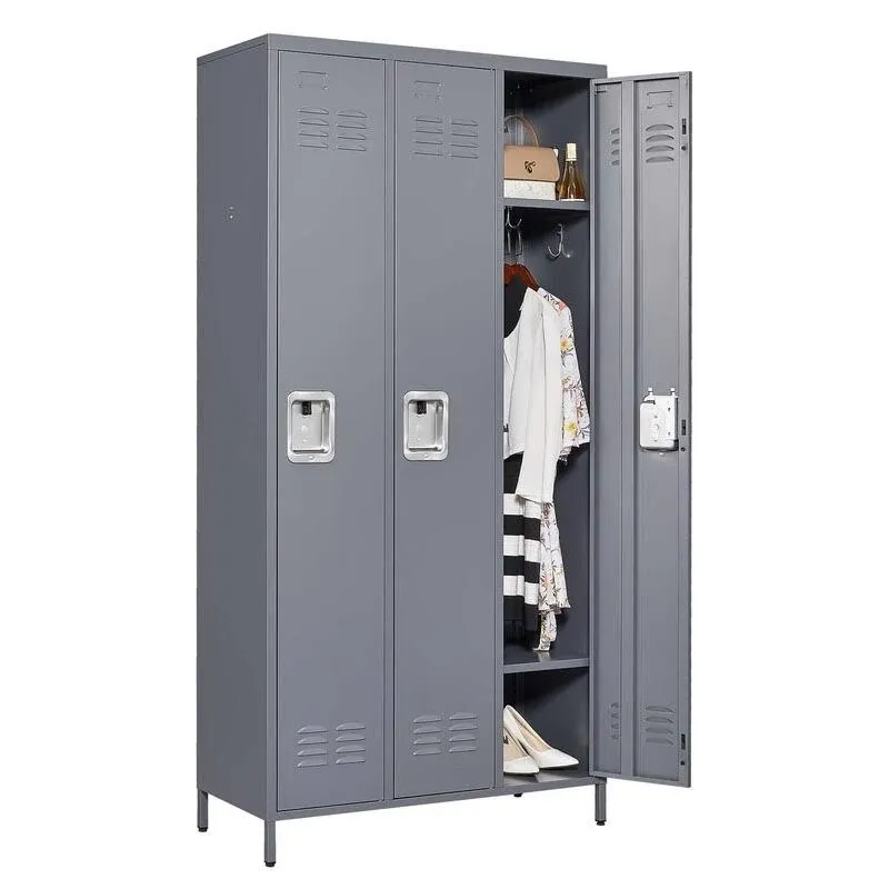 3 Door 72&#034;H Metal Lockers With Lock Storage Locker Cabinet for Gym Office School