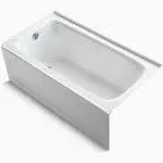 KOHLER K-1150-LA-0 Bancroft 60" X 32" Alcove Bath with Integral Apron, Integral Flange and Left-Hand Drain - White