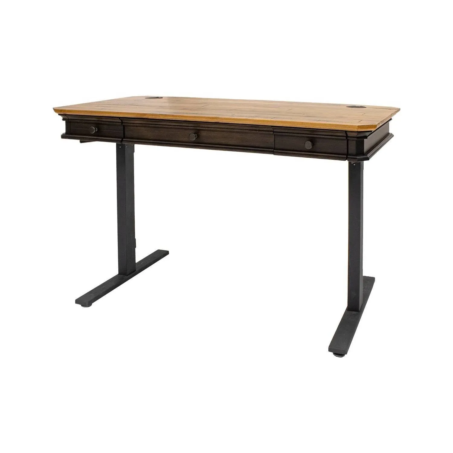 Executive Electric Sit/Stand Desk With Solid Plank Top, Brown - Transitional - Desks And Hutches - by Martin Furniture | Houzz