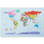 Michael Tompsett Childrens World Map Canvas Art 16 x 24