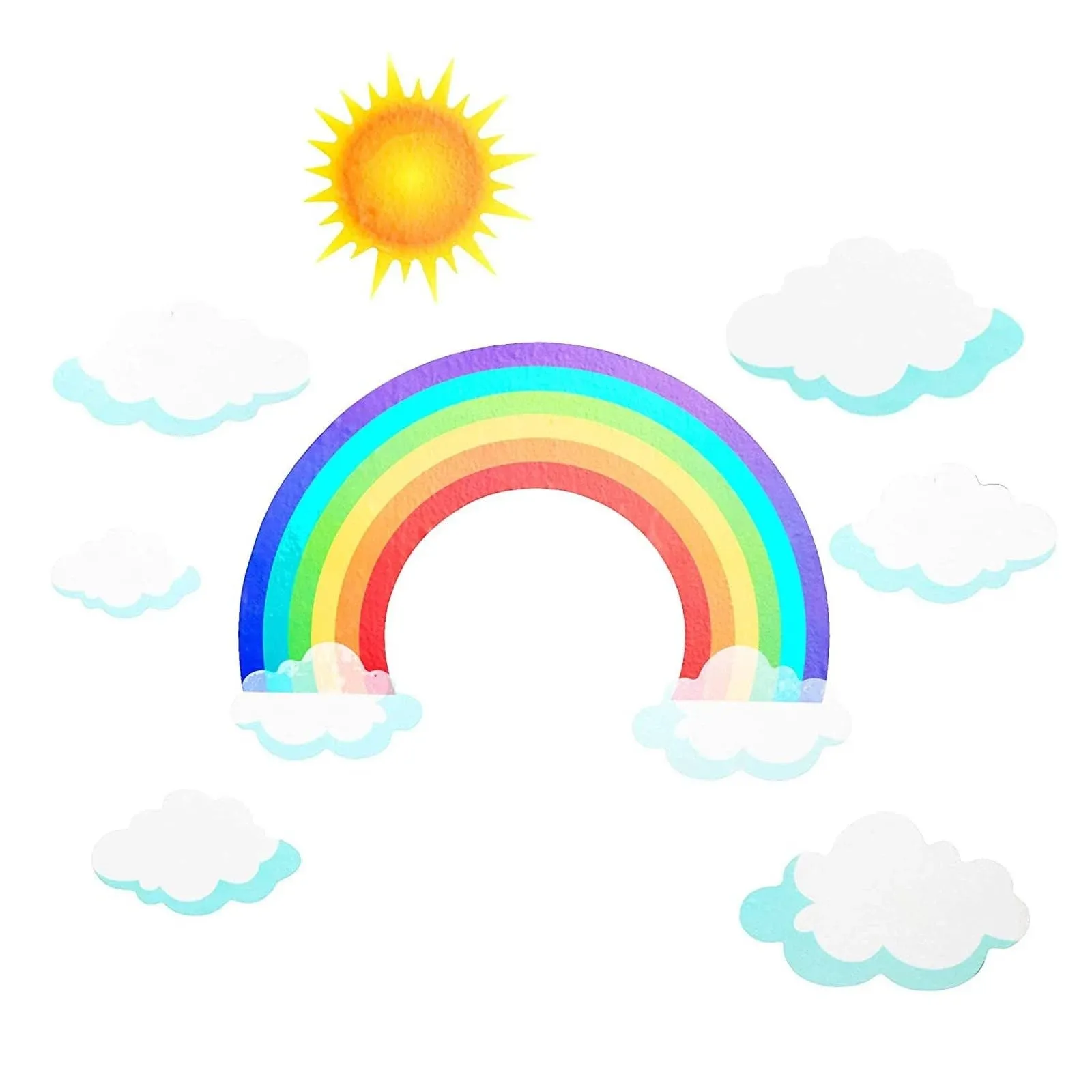 Rainbow Wall Decals for Kid's Rooms (23.6 x 12.6 in, 2 Sheets)