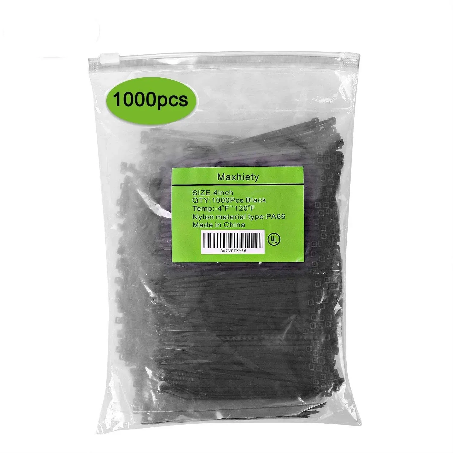 zip ties 4 inch heavy duty cable nylone cable ties Bulk Pack of 1000 Black