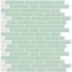 LONGKING 10-Sheet Self-Adhesive Peel and Stick Backsplash for Kitchen, Vinyl Decorative Tiles (Teal)