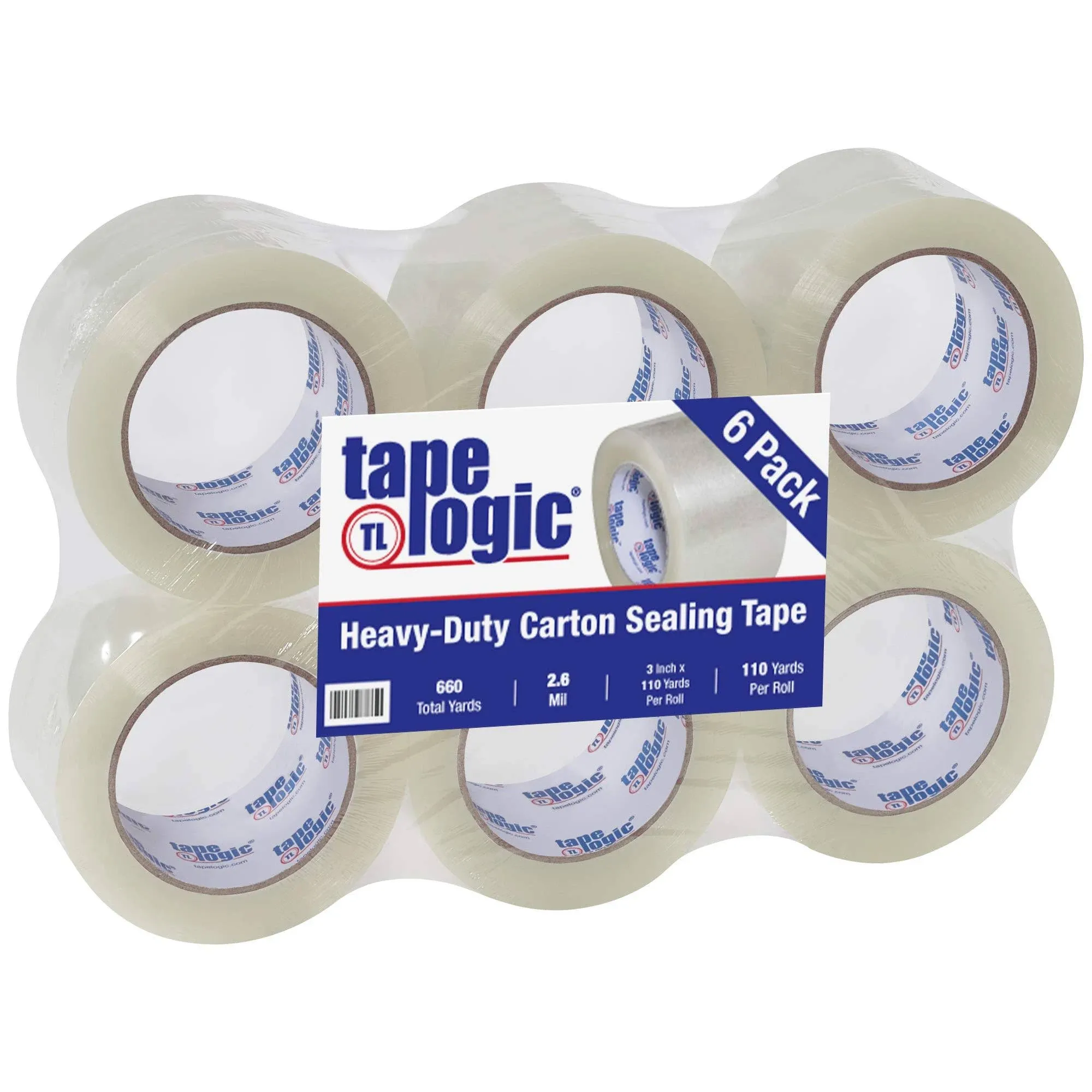 Aviditi Tape Logic 3 Inch x 110 Yard 2.6 Mil Clear, Heavy Duty Acrylic Packing Tape, 6 Pack, Perfect for Packing, Shipping, Moving, Home and Office