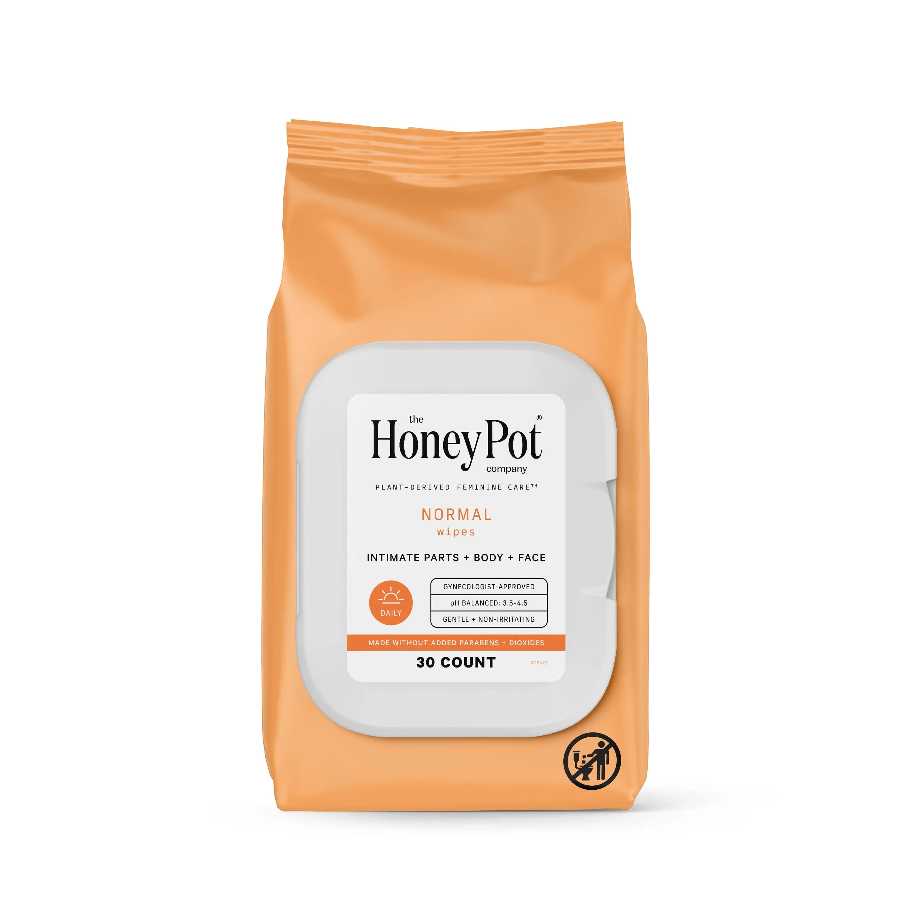 Honey Pot Wipes, Normal, Refresh - 30 wipes