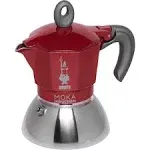 Bialetti - Moka Induction, Moka Pot, Suitable for all Types of Hobs, 4 Cups Espresso (5.7 Oz), Red