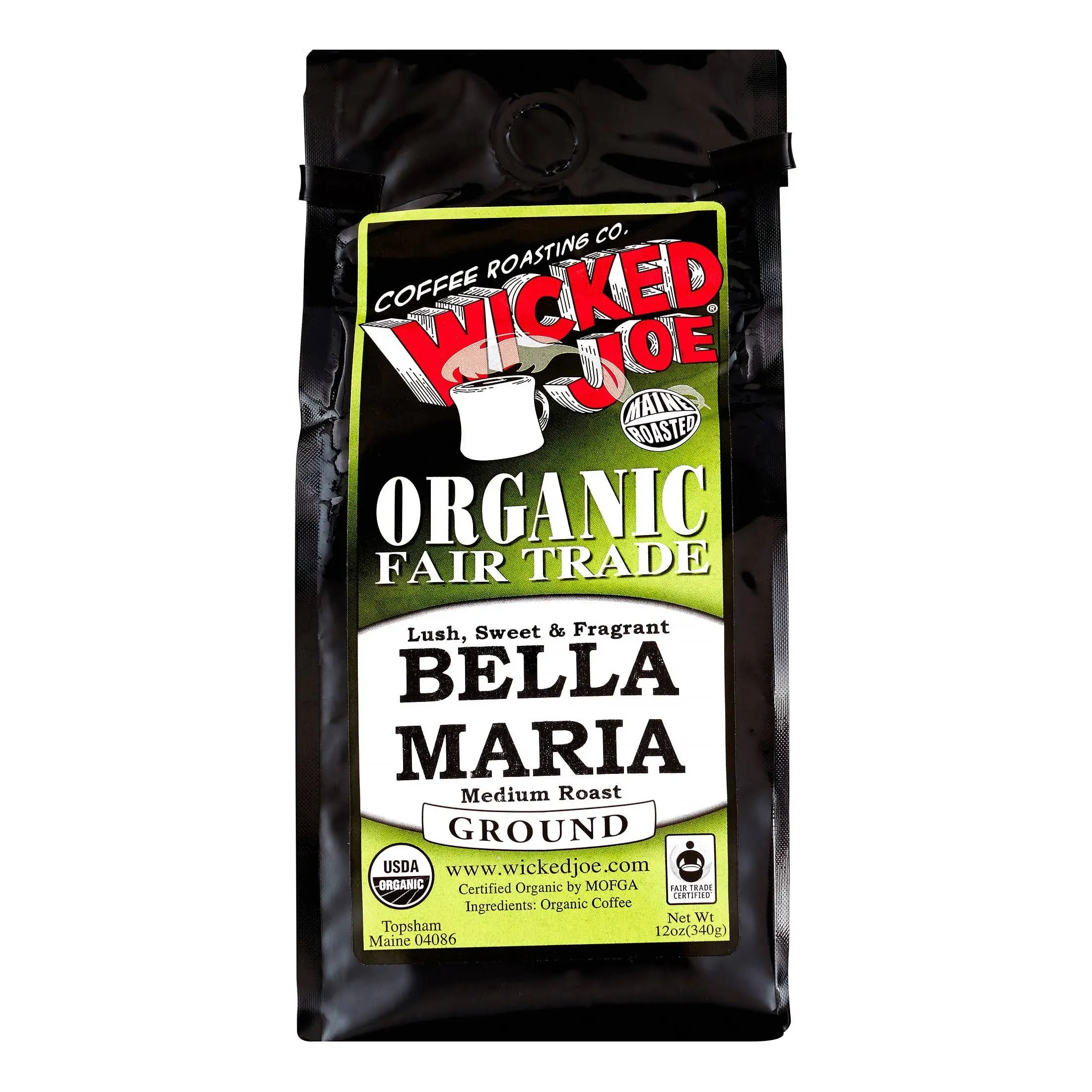 Wicked Joe Coffee, Ground, Medium Roast, Bella Maria - 12 oz