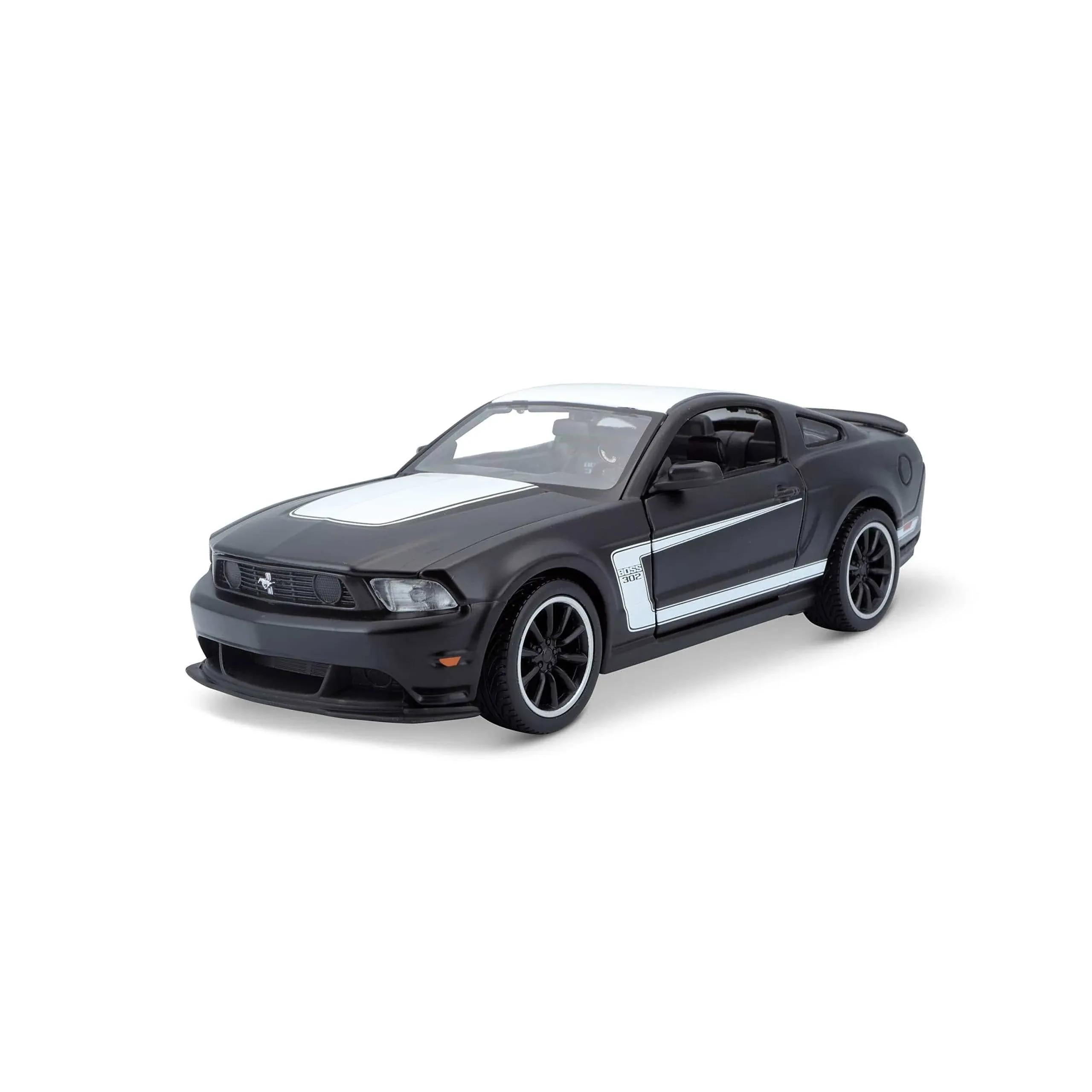 2012 Ford Mustang Boss 302 Orange And Black 1/24 Diecast Model Car By Maisto