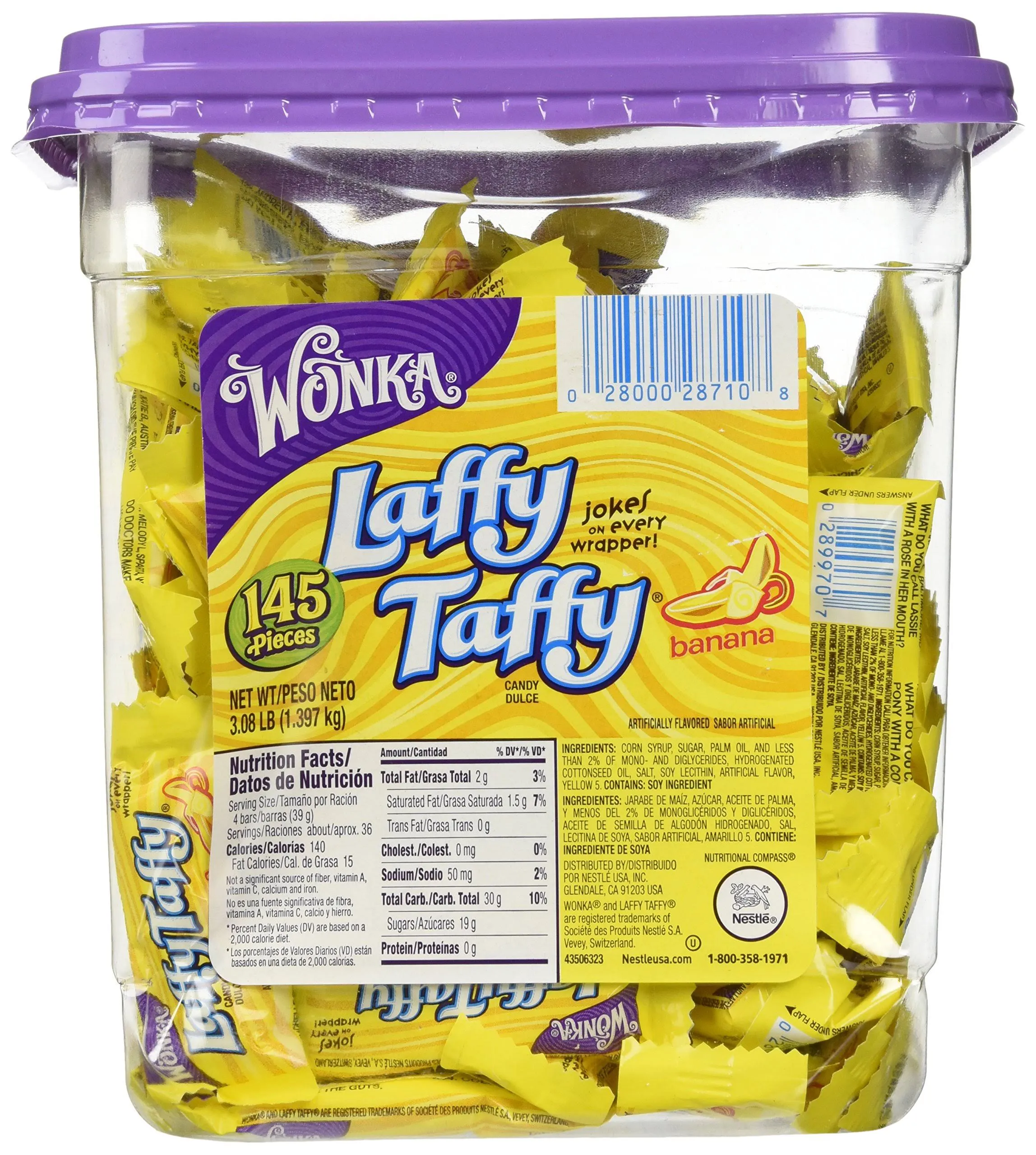 Laffy Taffy Banana 145 Pieces Tub