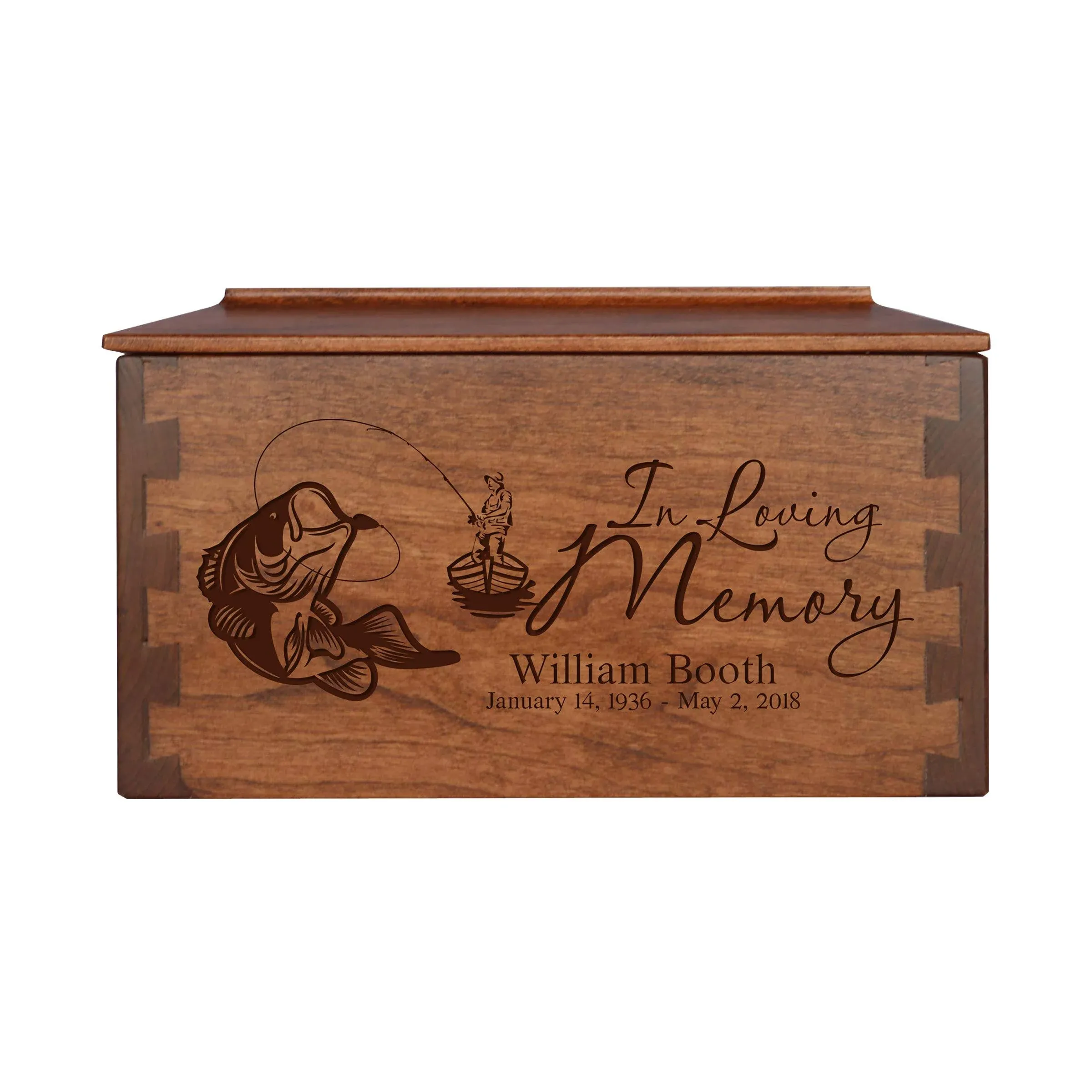 Custom Wooden Cremation Urn Box Medium for Human Ashes holds 146 cu in In Loving Memory