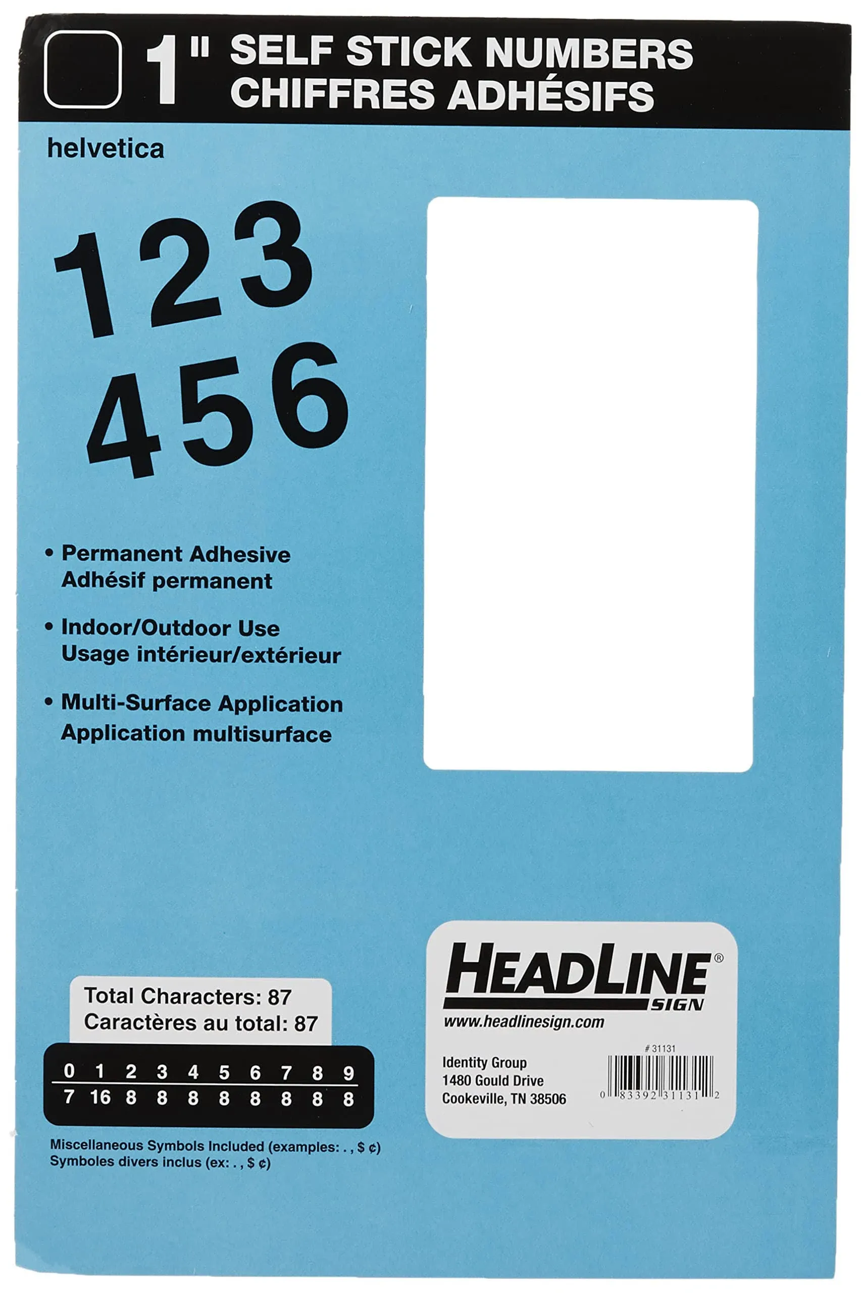 Headline/geotype - Vinyl Lettering - Helvetica - 1" Black Numbers