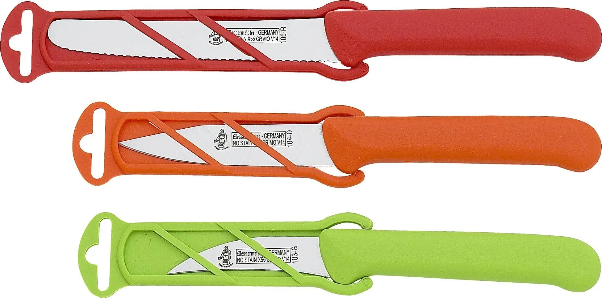 Messermeister Paring Knife Set German Steel, 3-Piece, Multicolor