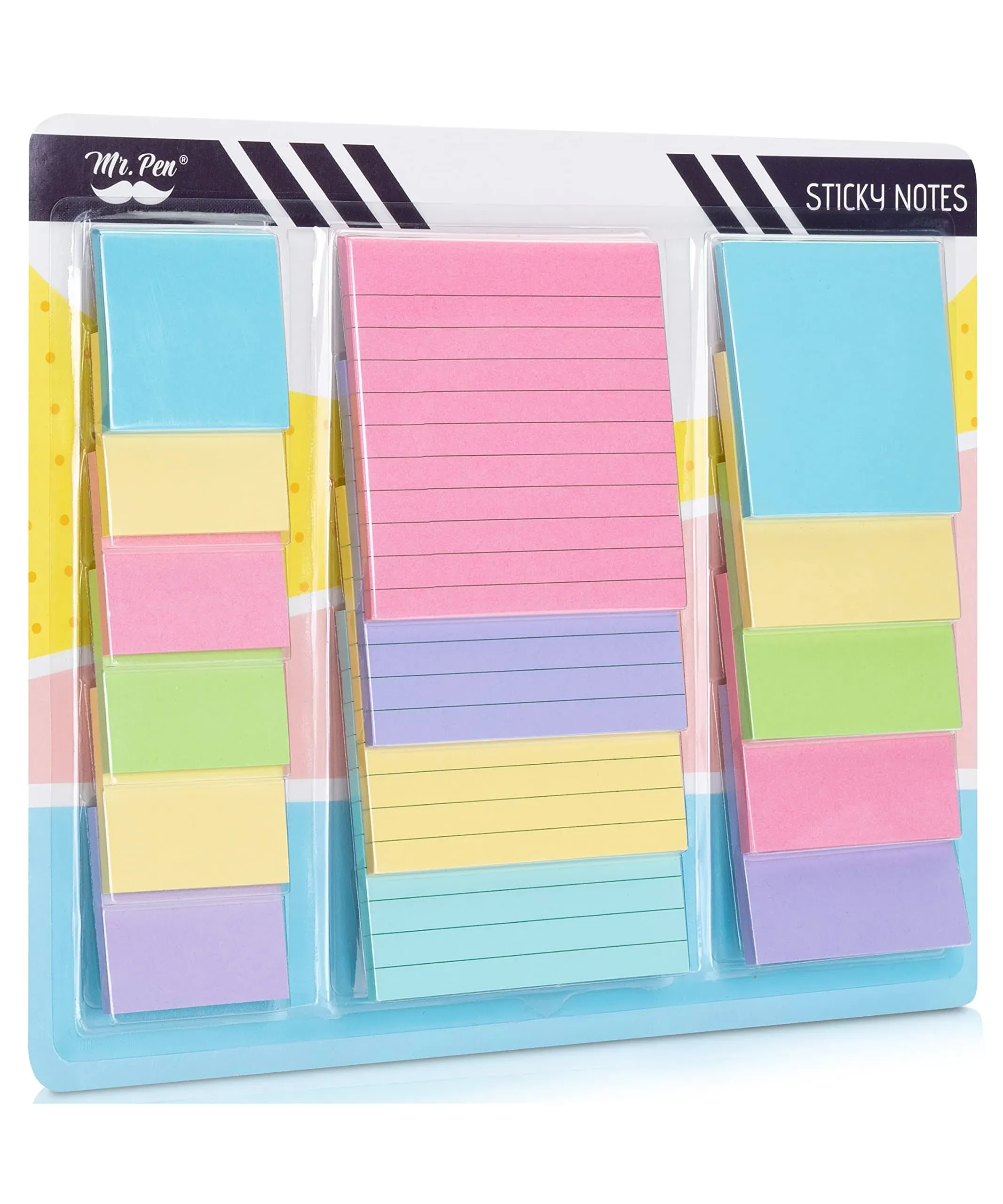 Mr. Pen- Sticky Notes Set, Assorted Sizes, 15 Pc, Pastel Colors, Sticky Notes, Sticky Note Pads, Sticky Notes Variety, Sticky Notes Pack, Sticky Note Set, Sticky Pads, Colored Sticky Notes