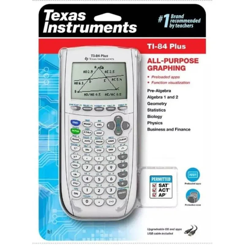 Texas Instruments Ti-84 Plus Graphing Calculator, White