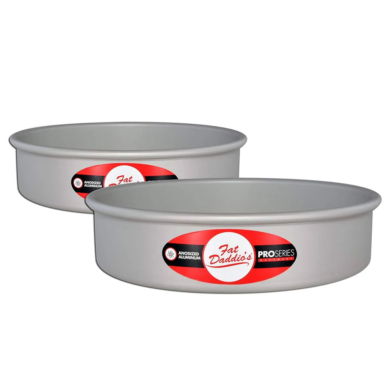 Fat Daddio's Anodized Aluminum Round Cake Pan 7 x 2 inch, Set of 2