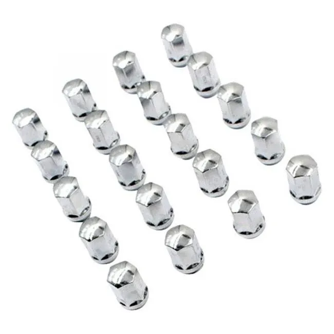 Wheel Accessories Parts 20 Pcs 9/16"-18 OEM Style Lug Nuts 0603-6433AA |611-204 | 1.66" Long Chrome 7/8" Hex Fits Dodge 2009-10 Dakota | 2003-09 Durango | 2002-10 Ram 1500