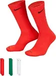 Nike Everyday Plus Crew Socks 3 Pair Red Green White SX6888 929 UNISEX NEW