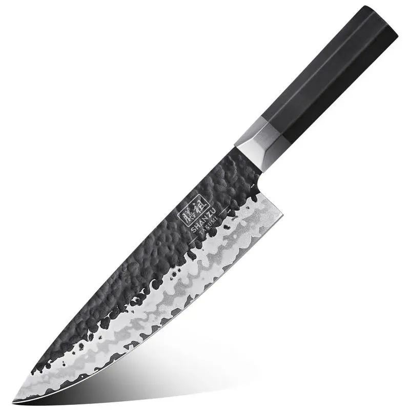 SHAN ZU Japanese Chef Knife 8 Inch, 7 Layers 9Cr18MoV High Carbon Steel Kitchen