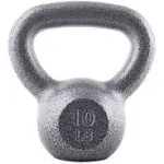 Gray 10lb Cast Iron Kettlebell Exercise Fitness Strength Training Weight, Single