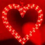 50L 13" Lighted Red Heart Valentine's Day Window Silhouette Decoration