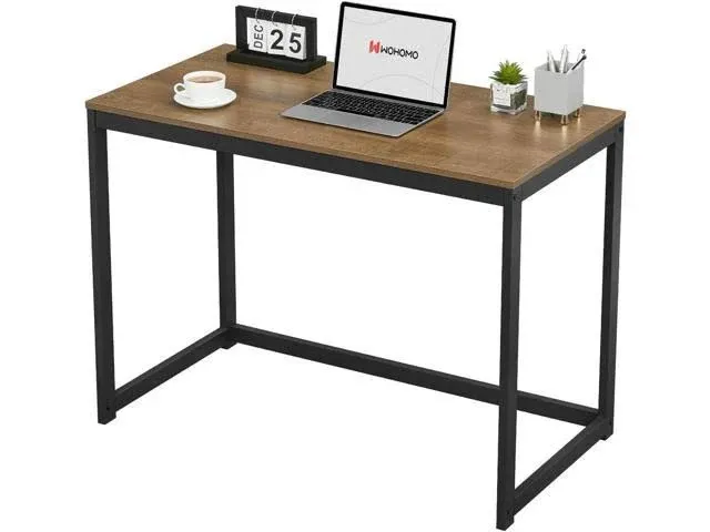 WOHOMO Small Computer Desk 39 Simple Modern Desk with Large Legroom Study Writing ...