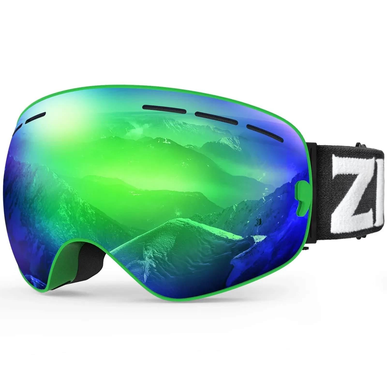 ZIONOR x Ski Snowboard Snow Goggles OTG Design for Men Women Adult with Spherical ...