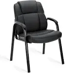 edx Executive Office Guest Chair - Stylish and Comfortable PU Leather Desk Chair with Lumbar Support and Padded Armrest, Perfect for Conference Rooms, Reception Areas, and Waiting Rooms.