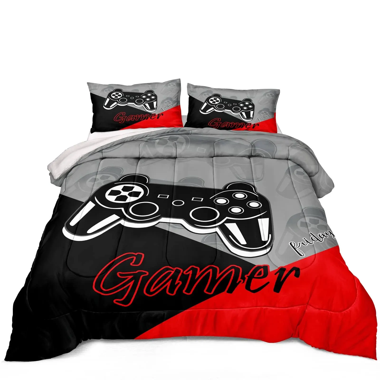 Z.Jian HOME Gaming Comforter for Boys Teen Game Contoller Bedding Set for Kids