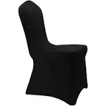 WELMATCH Black Stretch Spandex Chair Covers - 12 pcs Wedding Party Dining Scuba Elastic Chair Covers (Black, 12)