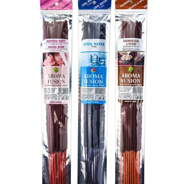 Assorted 3-Pack 19" Aroma Fusion Jumbo Incense, 10-Stick Packs