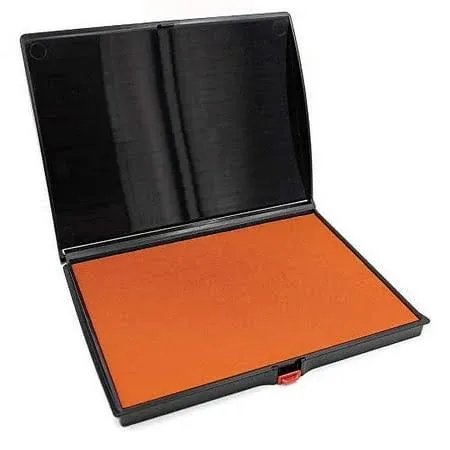 Extra Large Premium Orange Stamp Pad - 5 inch by 7 inch - Quality Felt Pad