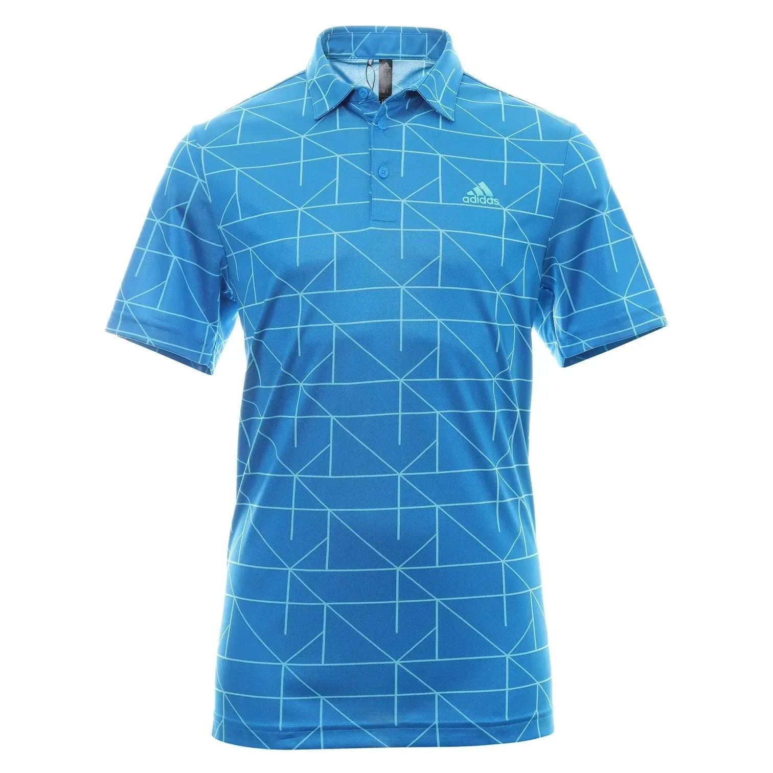 Adidas Men's Jacquard Polo 4048855 - Medium Blue Rush/Semi Mint Rush